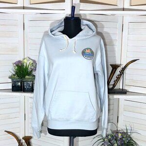 Billabong Oversized Cotton Beach Hooded Sweatshirt Orange Blue - S